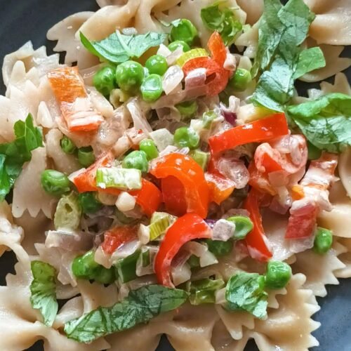 leichte Erbsen-Paprika-Pasta