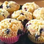 Heidelbeermuffins mit Joghurt und Streuseln