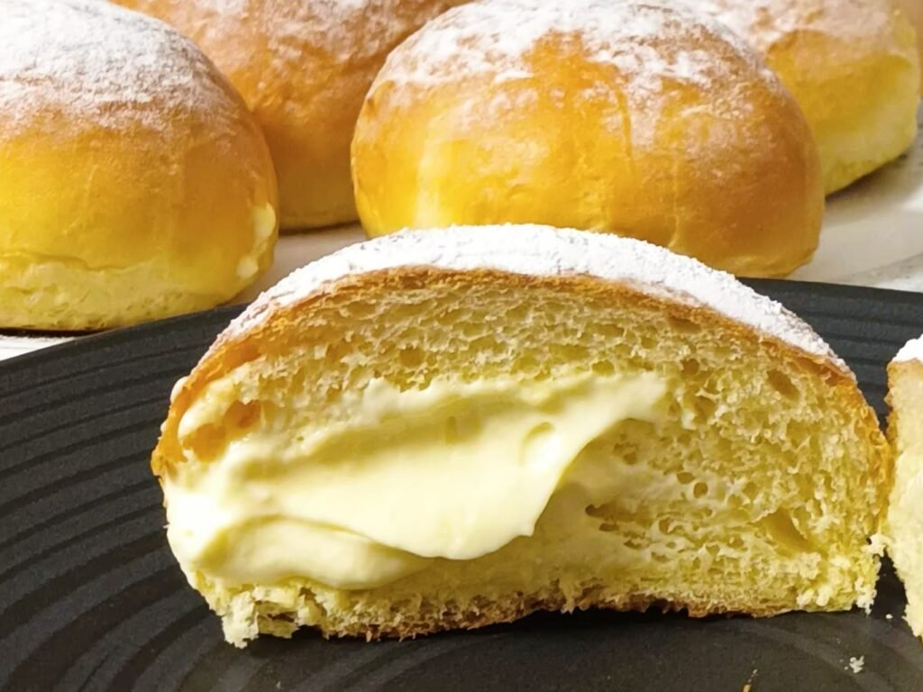 Faschingskrapfen aus dem Backofen mit Vanillecreme