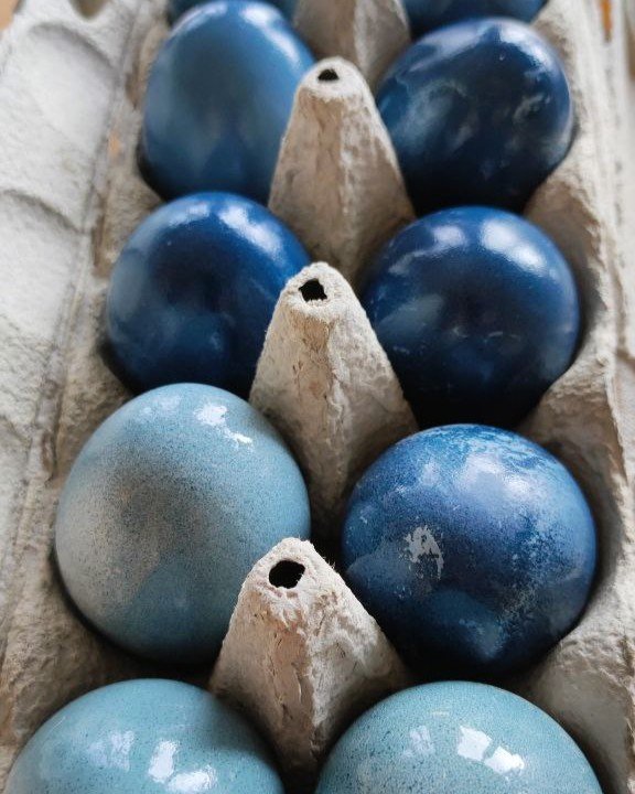 Ostereier natürlich mit Blaukraut färben