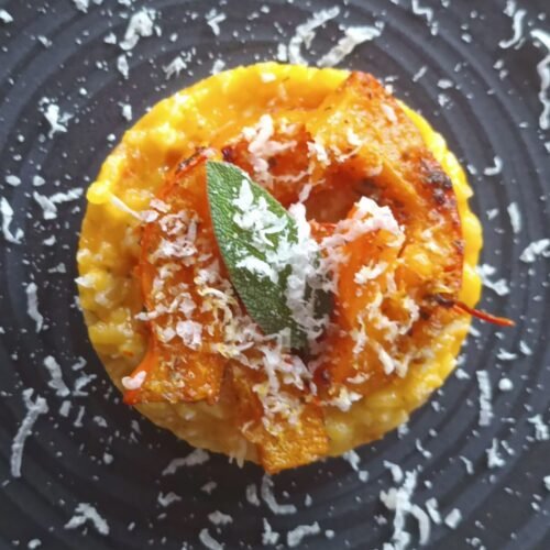 Kürbis-Risotto mit Ofenkürbis