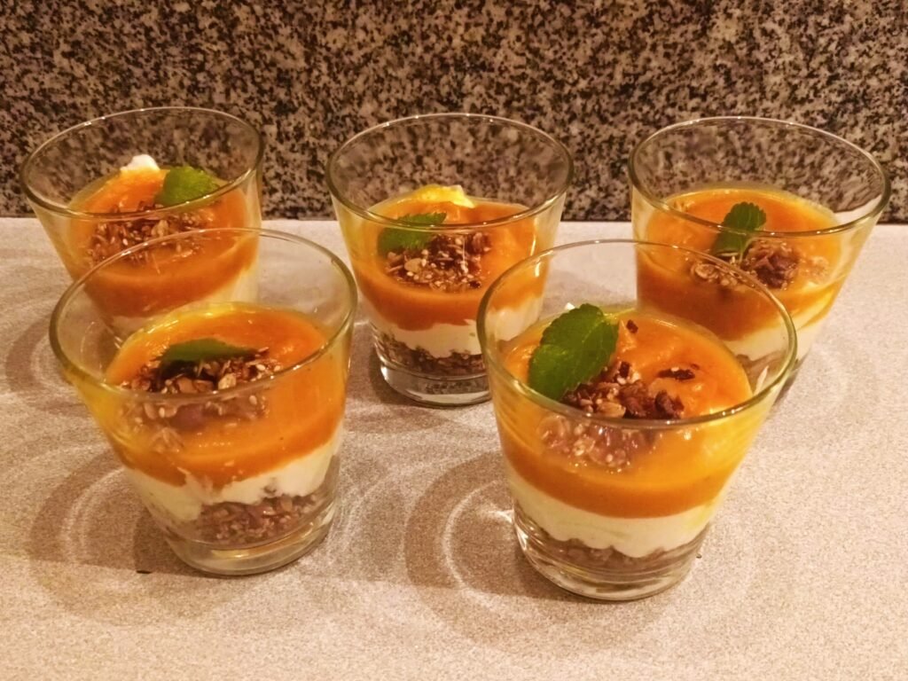 Kürbis-Schichtdessert mit Topfencreme