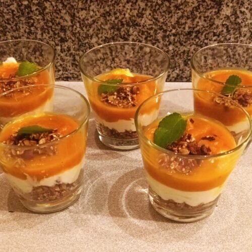 Kürbis-Schichtdessert mit Topfencreme